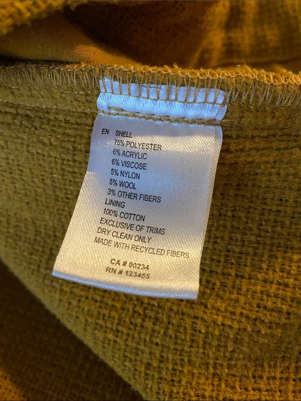 Design Lab Lord & Taylor Mustard Button-Up Shacket - Picture 6 of 10